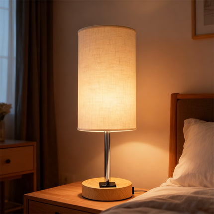 Touch control bedside lamp for easy night use