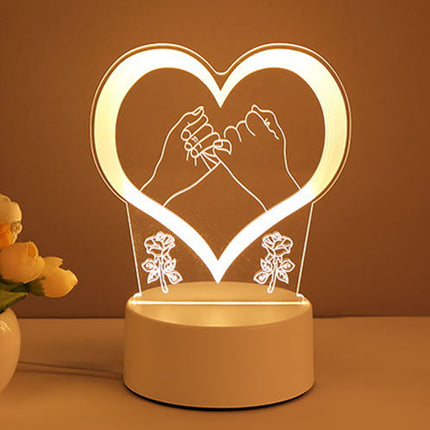 Bedside acrylic LED night light warm glow