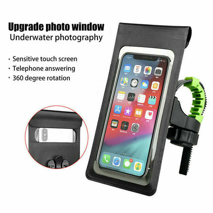 Waterproof bicycle cell phone mount for rainy weather