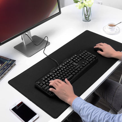 Black anti-slip gaming mouse mat with suede bottom