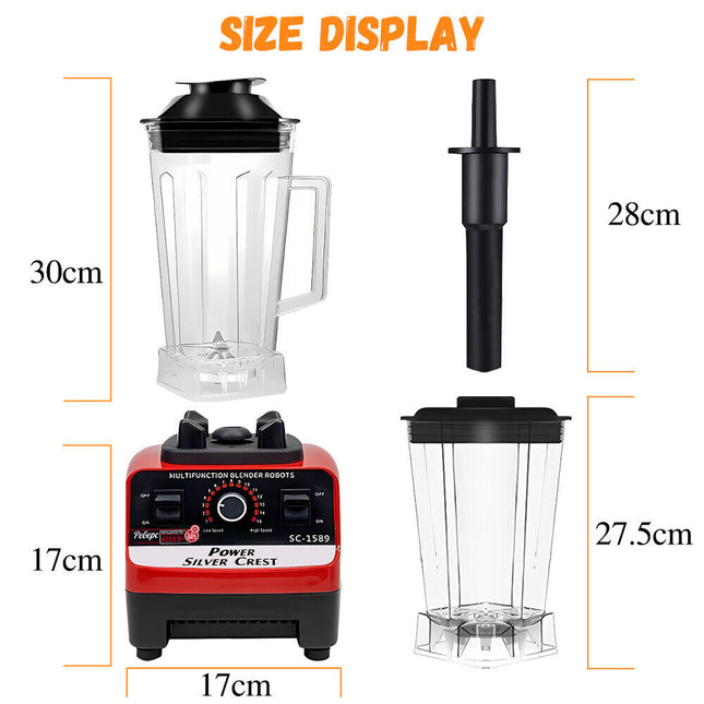 Commercial blender size dimensions