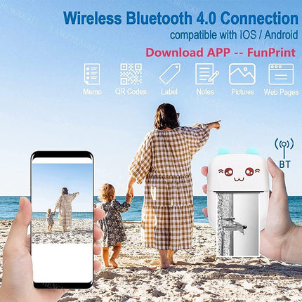 Mini Pocket Thermal Printer Bluetooth Mobile Phone Photos Label Printing Machine