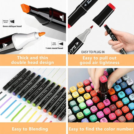 168 Colors Dual Tip Art Markers Color Pens Drawing Watercolour Kids &  Gift