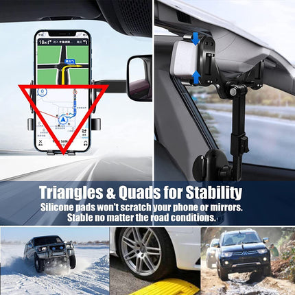 Stable universal cell phone car mount for bumpy roads