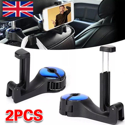 2X Car Seat Back Hooks Bag Storage Headrest Hook Hanger Phone Holder Bracket UK