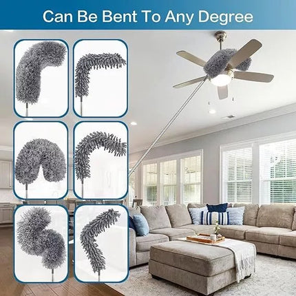 Extendable duster cleaning ceiling and cobwebs