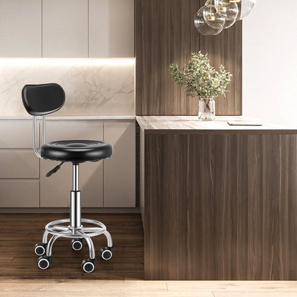 Chrome plated base salon stool chair
