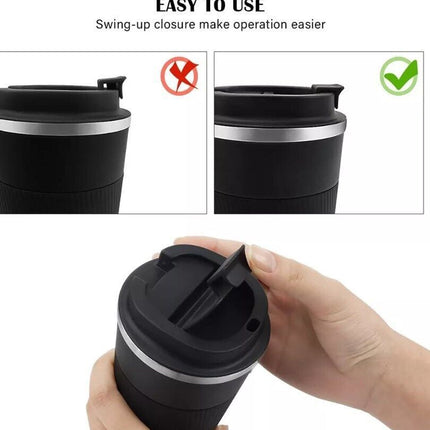 Spill-proof insulated coffee mug