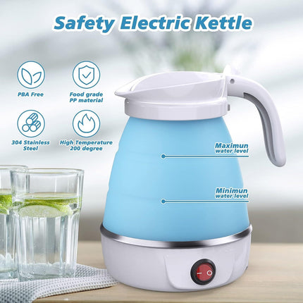 Collapsible foldable electric kettle for hiking