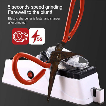 Compact electric knife sharpener for family kitchens