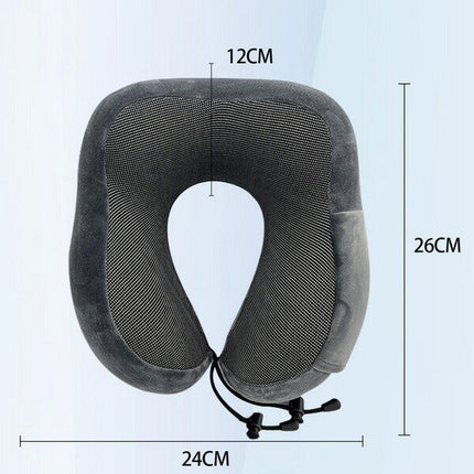 Compact U-shaped memory foam travel pillow for easy carrying