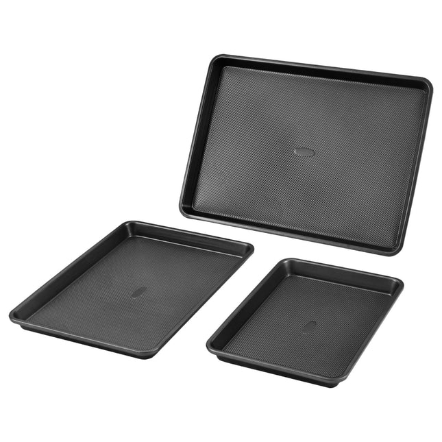 Cookie sheet baking pan in use