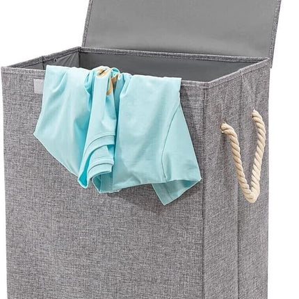 Laundry basket with lid to keep clothes tidy