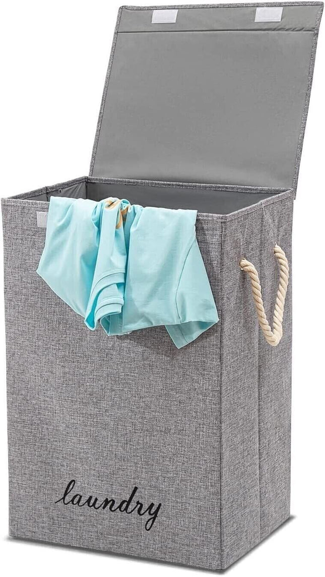 Laundry basket with lid to keep clothes tidy