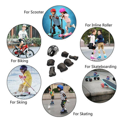Kids Helmet For 3-10 Years Old Helmet And Knee Pads Set Adjustable Elbow &Wrist
