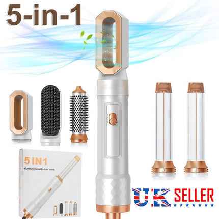 5 IN 1 Pro Air Wrap Blow Hair Styler Curler Straightener Hot Air Comb Brush Gift