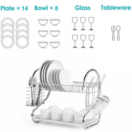 Top view showing multiple bowls in rack