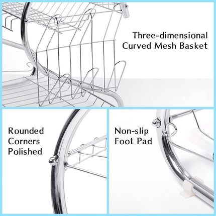 Top view of 2-tier kitchen dish rack