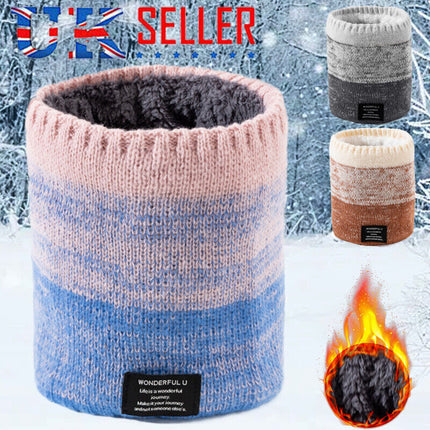 Double layer thermal fleece snood scarf