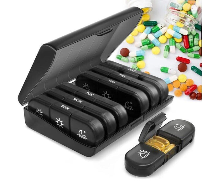 Double protection pill organiser with ABS case