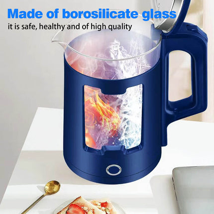 Double wall electric glass kettle anti-scald design