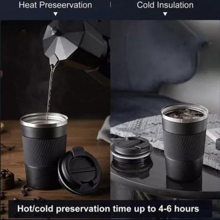 Double wall insulated coffee mug for hot drinks