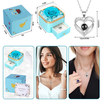 Drawer style rose necklace gift box