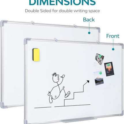 Smooth dry wipe whiteboard writing surface in back and front side