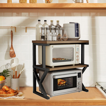 3 Tier Expandable Microwave Oven Rack Stand Storage Holder Kitchen Corner Shelf