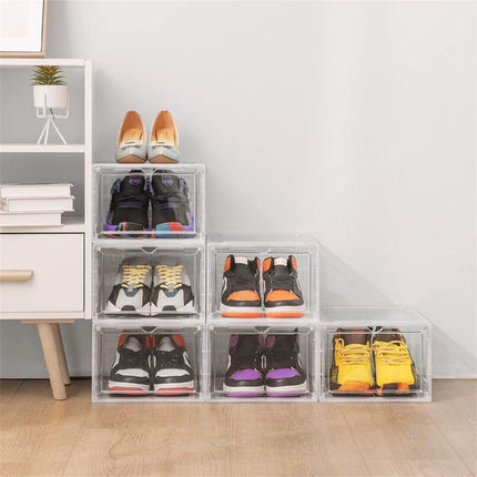 Easy to assemble plug-in shoe storage boxes