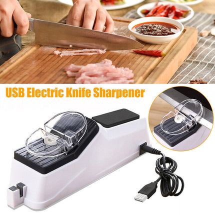 USB powered electric knife sharpener for kitchen use