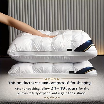 2PCS Ergonomic Adjustable Sleep Pillows – Luxury Neck Support Bed Pillows