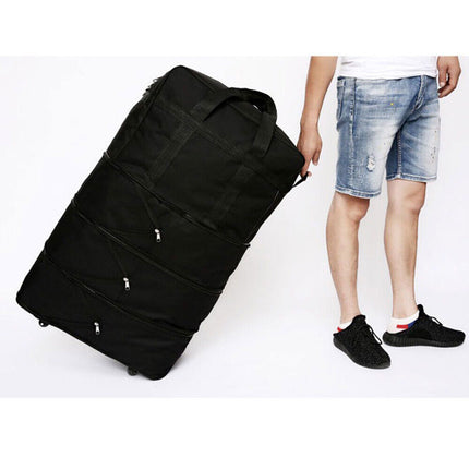 Expandable travel bag suitcase in black