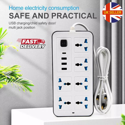Extension lead with 3 USB and 1 Type C port