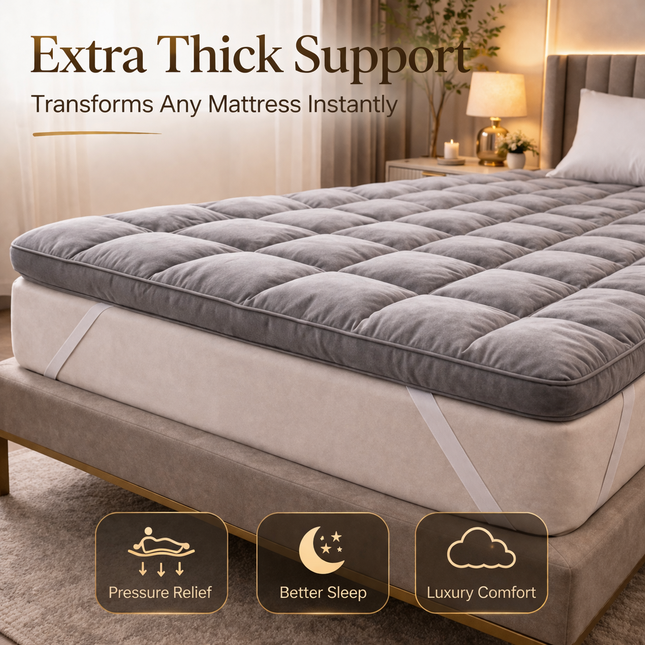 Thick Hotel Quality Mattress Topper – Soft Microfibre Bed Topper UK