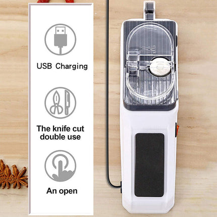 Fast electric knife sharpener sharpening blade in seconds