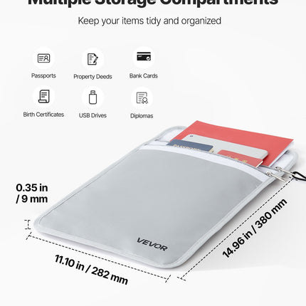 Fireproof document storage bag