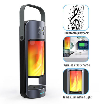 Flame Bluetooth speaker in bedroom