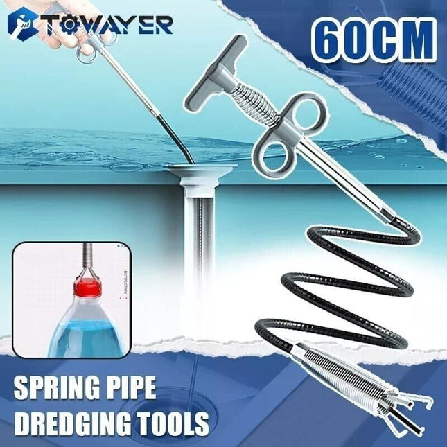 Flexible pipe cleaner spring