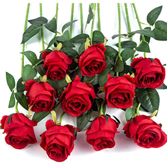 Flojery red artificial roses