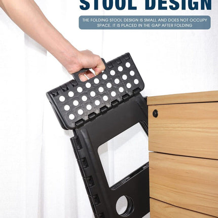 Folded portable folding step stool