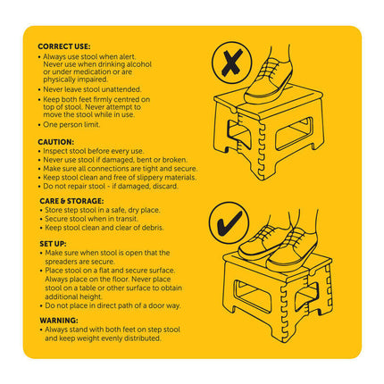 Folding step stool use guide