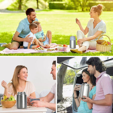 Vacuum insulated food jar for travel and camping