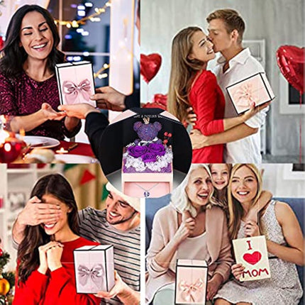 Rose bear gift box with message inside