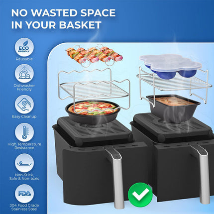 Indoor BBQ cooking with air fryer rack