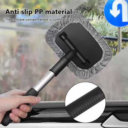 Interior car windshield cleaning tool