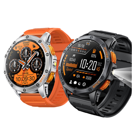 K67 AMOLED touchscreen smart watch with sleek alloy body