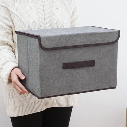 Large clothes storage box with lid and handle