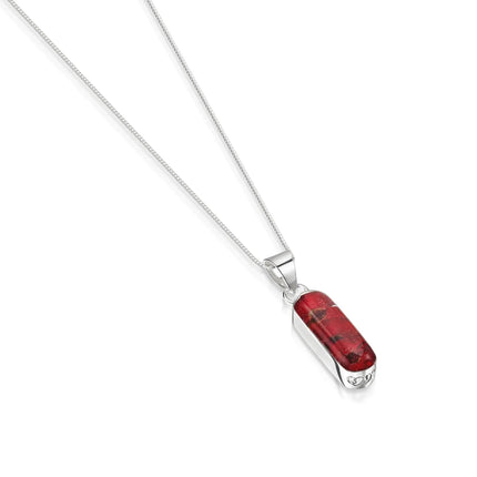 Leela poppy vertical bar necklace with sterling silver chain
