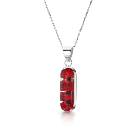 Leela poppy necklace sterling silver vertical bar pendant